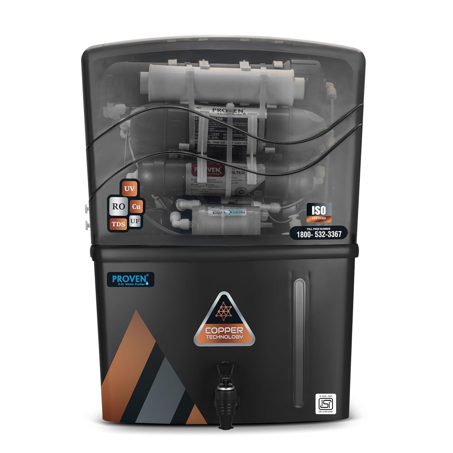 Proven Aqua RO Water Purifier for Home 12L Storage | 12 Stage Purification TDS Adjuster, RO+UV+COPPER+ZINC. Advance MTDS and HTDS Membrane, Suitable for all type water with 1 Year Warranty.