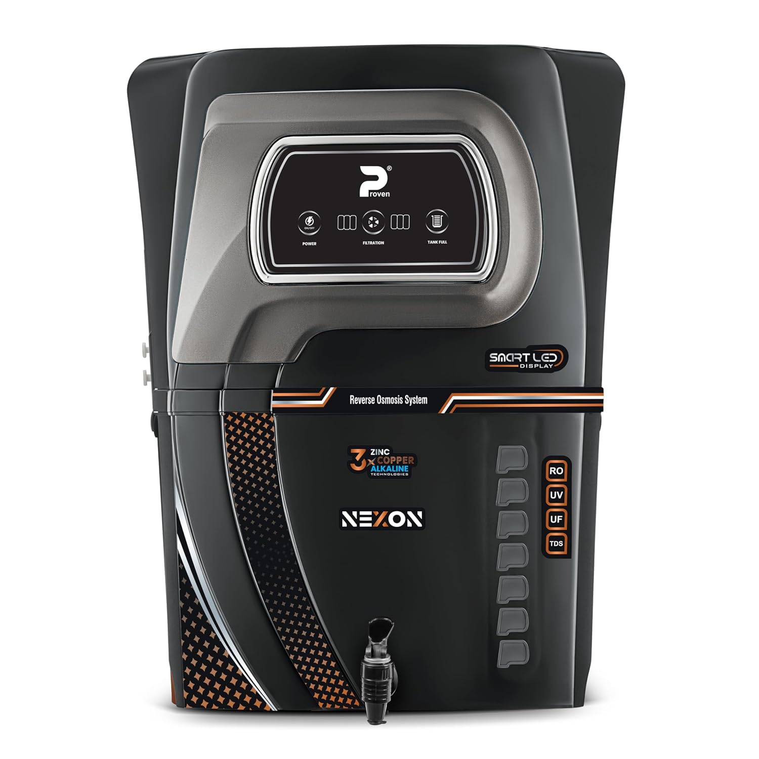 Proven Nexon Water Purifier – RO + UV + UF with Copper, Zinc, Alkaline Technology, LED Indicators 12L Storage, TDS Adjuster, Made in India, ISI | 12 Stage Purification | 1 Year Warranty