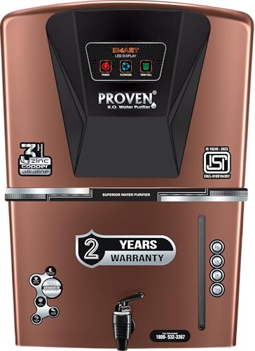 Proven Jupiter RO Water Purifier for Home, 12L | RO+UF+UV with Copper, Zinc & Alkaline, TDS Adjuster, ISI Certified, Borewell & Hard Water