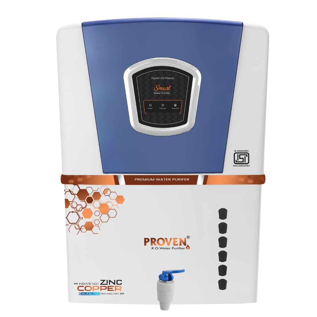 Proven Jupiter RO Water Purifier | No Service Needed for 2 Years | RO+UV+UF+TDS | Zinc, Copper, Alkaline | 12L Storage | For Borewell & Hard Water | ISI Certified | Free Pre-Filter