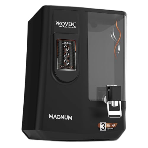Proven Magnum RO Water Purifier for Home | RO+UV+UF+Copper+Zinc+Alkaline | TDS Adjuster | Borewell Water | LED Indicator | 8L Tank | ISI Certified | 1-Year Warranty | Wall Mount | Made in India