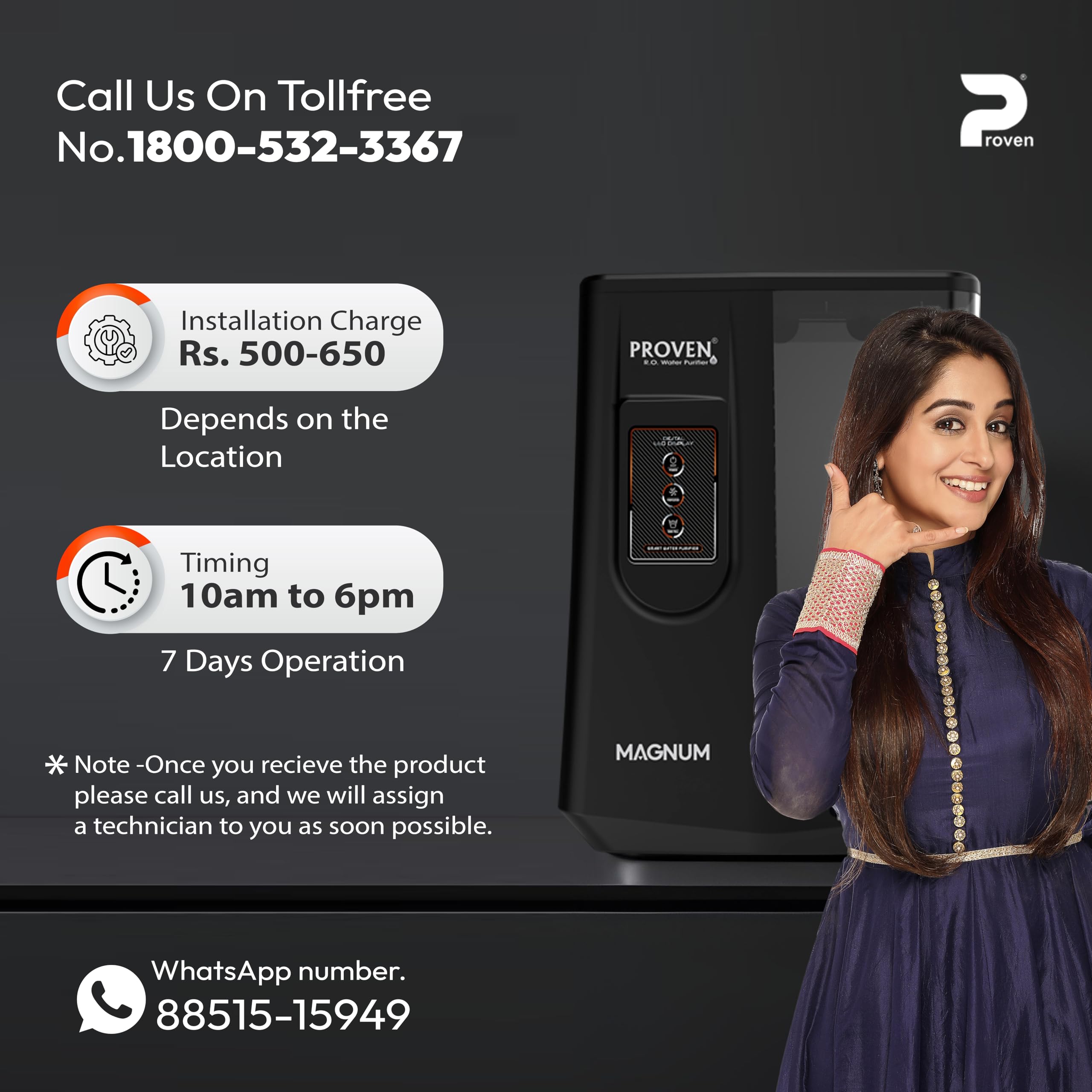 Proven Magnum RO Water Purifier for Home | RO+UV+UF+Copper+Zinc+Alkaline | TDS Adjuster | Borewell Water | LED Indicator | 8L Tank | ISI Certified | 1-Year Warranty | Wall Mount | Made in India