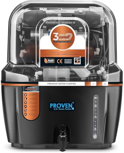 Proven Swift Aqua RO + UV + UF Water Purifier | Copper Zinc Alkaline Technology | TDS Controller | 15L Storage | ISI Certified | 12-Stage Purification | For All Water Types | Made in India