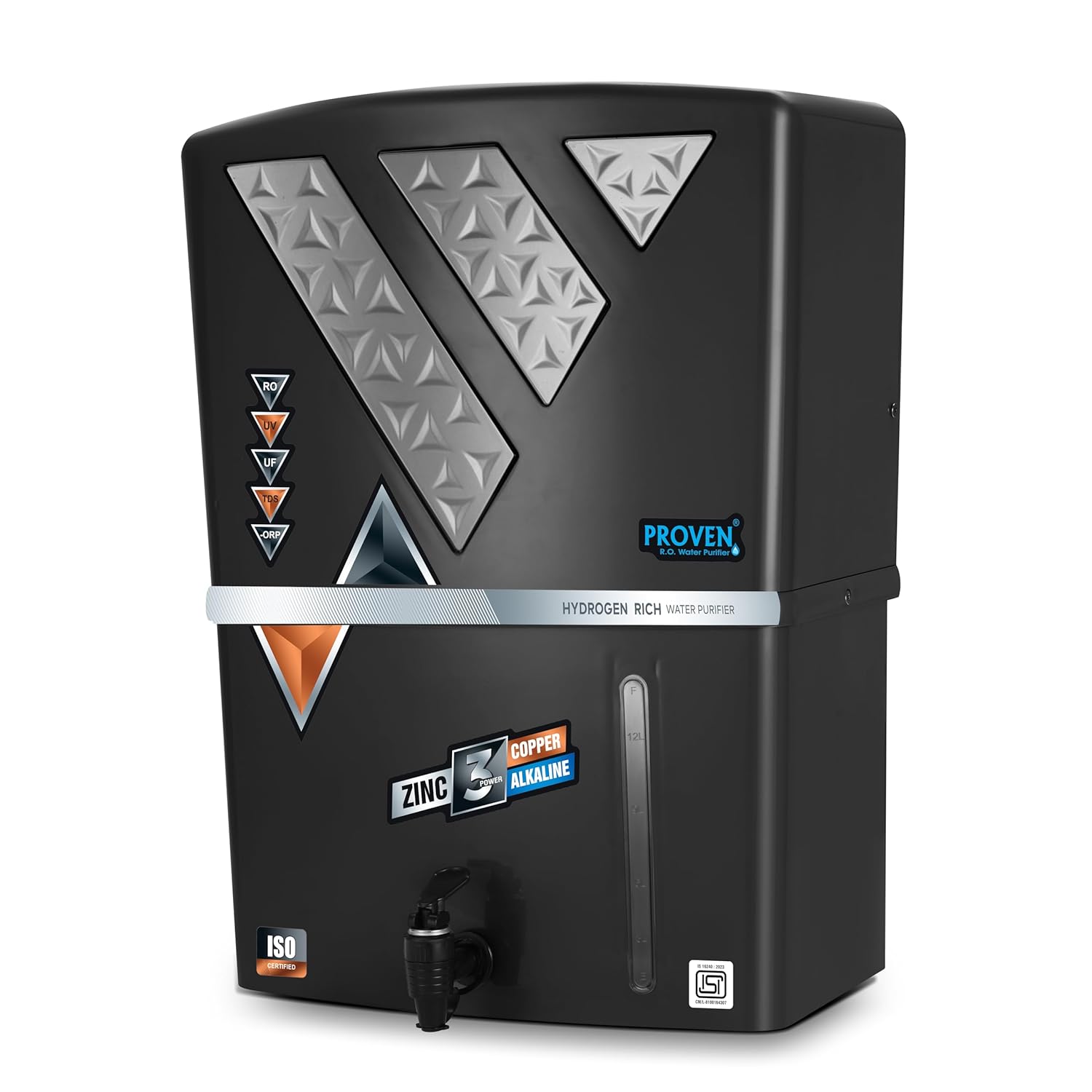 Proven Eleven Zinc Water Purifier – RO + UV + UF with Copper & Zinc, Suitable for Borewell Water, 12L Storage, TDS Adjuster, Made in India, ISI Certified | 12-Stage Purification | 1-Year Warranty