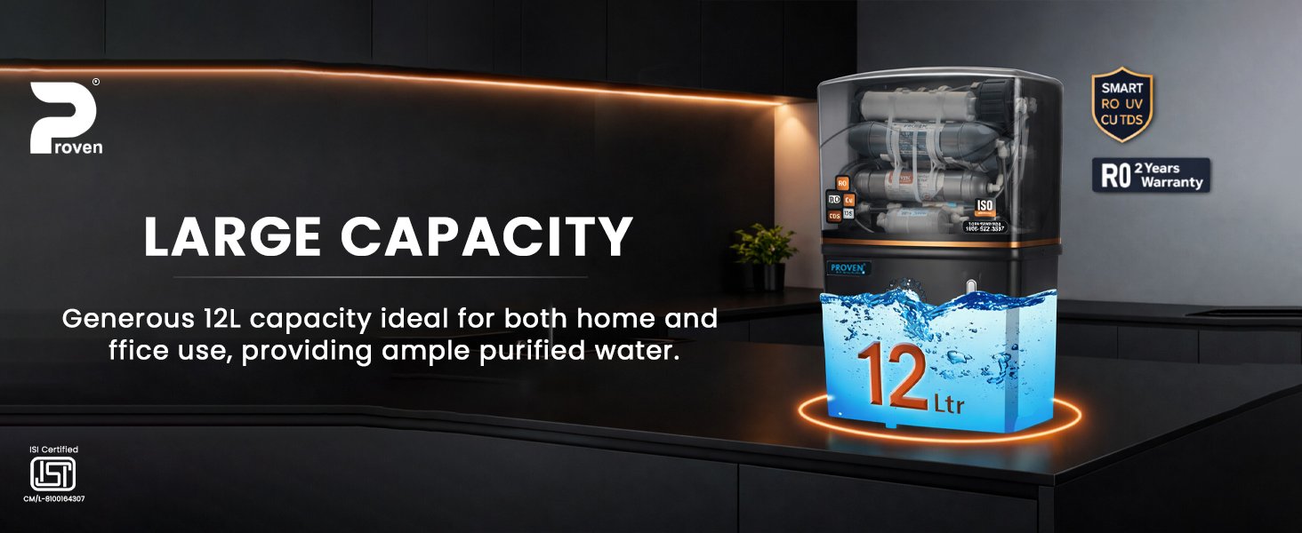 Proven Aqua RO Water Purifier for Home 12L Storage | 12 Stage Purification TDS Adjuster, RO+UV+COPPER+ZINC. Advance MTDS and HTDS Membrane, Suitable for all type water with 1 Year Warranty. — detail 12