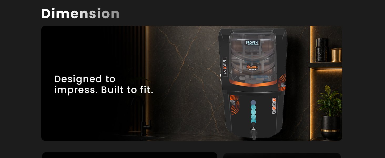 Proven Pixer RO+UV+UF Water Purifier for Home | 12L Storage | Elegant Black Design | 12-Stage Purification | TDS Adjuster | ISI Certified | Made in India | 1-Year Warranty — detail 5