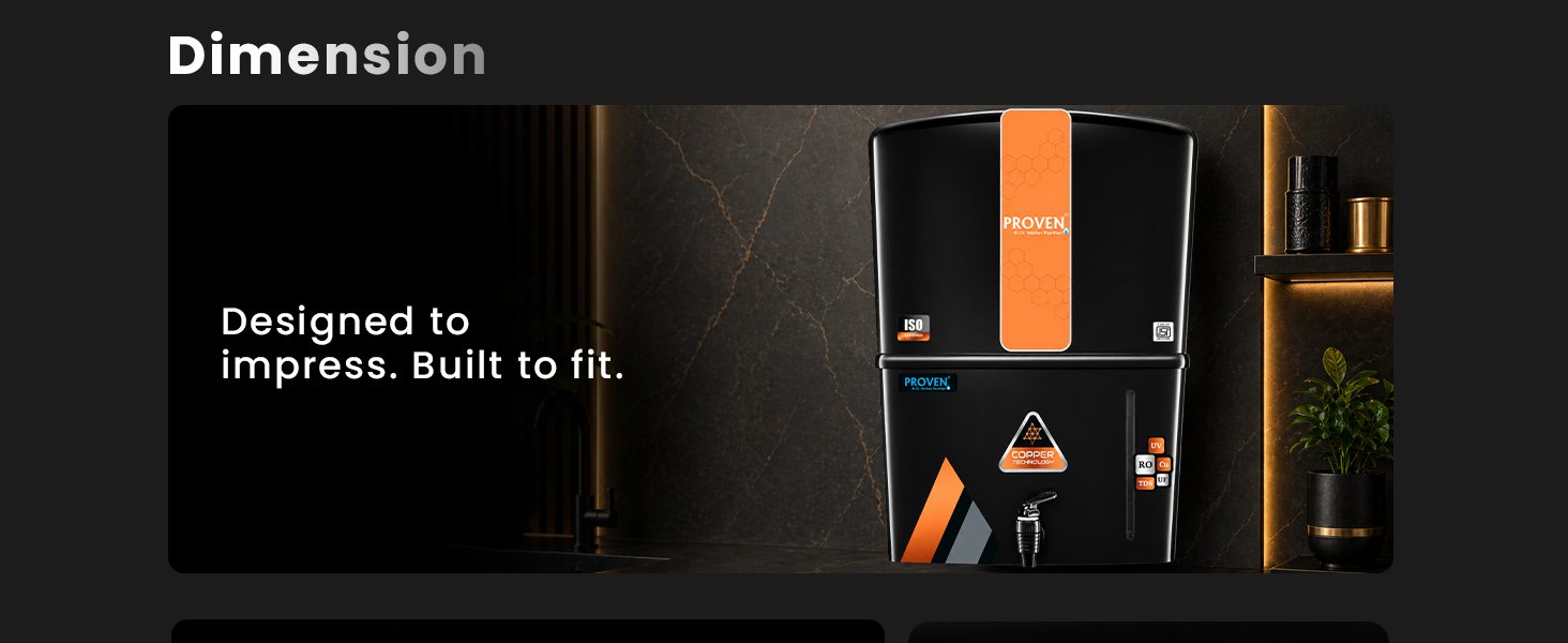Proven Curvv RO+UV+UF Water Purifier for Home – 12L Storage | Copper Technology | TDS Adjuster | Ideal for Borewell & Hard water | ISI Certified | 1-Year Warranty | Free Prefilter (Black Copper) — detail 5
