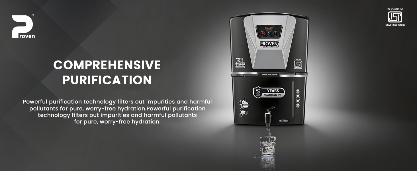Proven Jupiter RO Water Purifier For Home | No Service for 2 Years | RO+UV+UF+TDS Adjuster | Zinc, Copper, Alkaline | 12L Storage | Ideal for Borewell & Hard Water | ISI Certified | Free Prefilter - Black Grey — detail 7