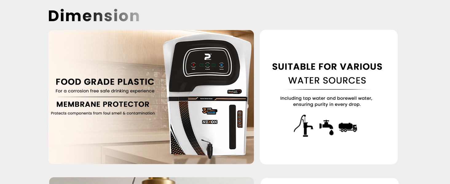 Proven Nexon White Water Purifier – RO + UV + UF with Copper, Zinc, Alkaline Technology, LED Indicators 12L Storage, TDS Adjuster, Made in India, ISI | 12 Stage Purification -1 Year Warranty — detail 5