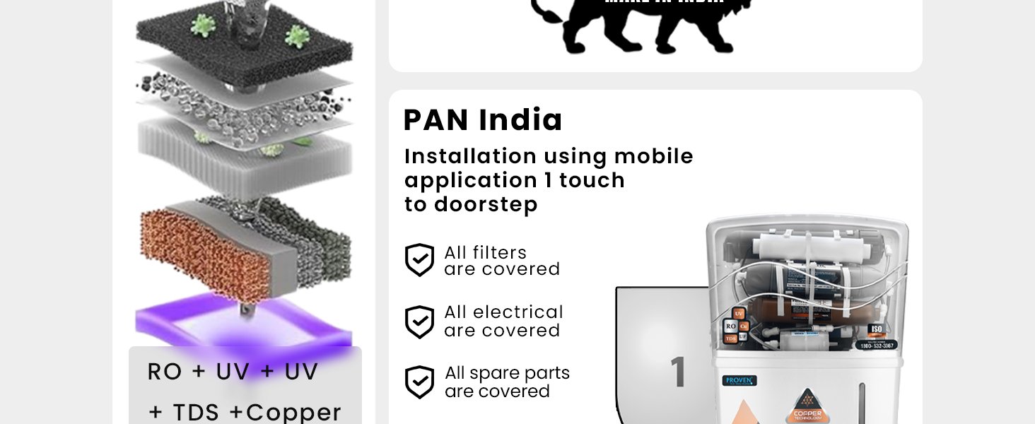 Proven Aqua RO Water Purifier for Home – RO + UV + UF + Copper, 12L Storage, TDS Adjuster, ISI Certified, Fully Automatic, White with Transparent Front, Made in India, 1-Year Warranty — detail 5