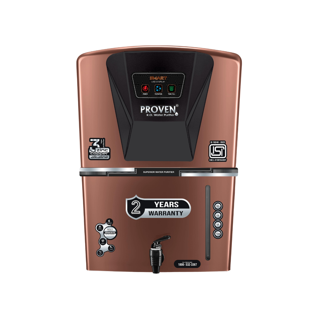 Proven Jupiter RO Water Purifier for Home, 12L | RO+UF+UV with Copper, Zinc & Alkaline, TDS Adjuster, ISI Certified, Borewell & Hard Water