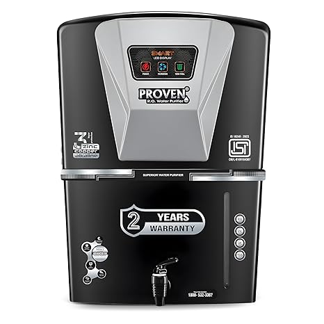 Proven Nexon Water Purifier – RO + UV + UF with Copper, Zinc, Alkaline Technology, LED Indicators 12L Storage, TDS Adjuster, Made in India, ISI | 12 Stage Purification | 1 Year Warranty